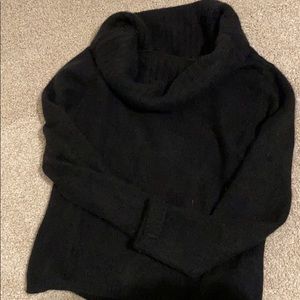 Black Ann Taylor Cowel Neck Cashmere Sweater